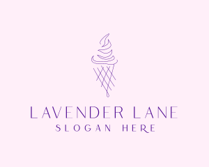 Purple Ice Cream Outline logo design