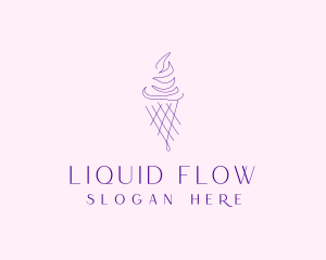 Purple Ice Cream Outline logo design