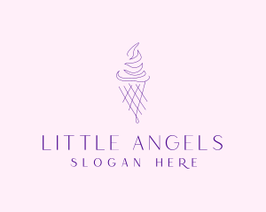 Purple Ice Cream Outline logo design