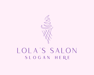 Purple Ice Cream Outline logo design