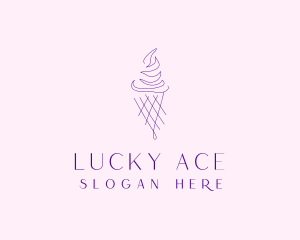 Purple Ice Cream Outline logo design