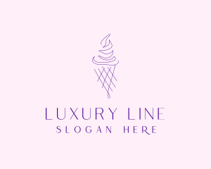 Purple Ice Cream Outline logo design