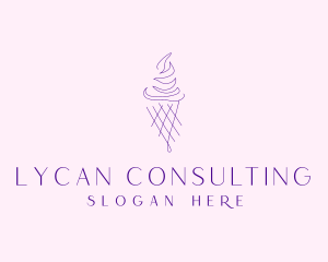 Purple Ice Cream Outline logo design