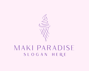 Purple Ice Cream Outline logo design