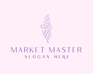 Purple Ice Cream Outline logo design