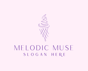 Purple Ice Cream Outline logo design