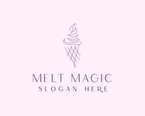 Purple Ice Cream Outline logo design