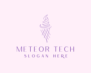 Purple Ice Cream Outline logo design