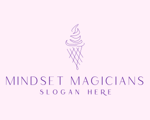 Purple Ice Cream Outline logo design