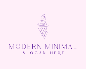 Purple Ice Cream Outline logo