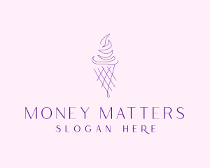 Purple Ice Cream Outline logo design