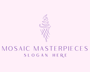 Purple Ice Cream Outline logo design