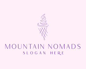 Purple Ice Cream Outline logo design