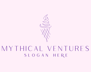 Purple Ice Cream Outline logo design