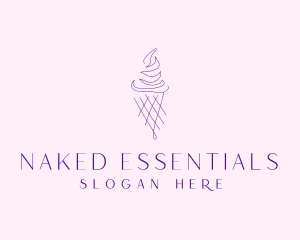 Purple Ice Cream Outline logo design