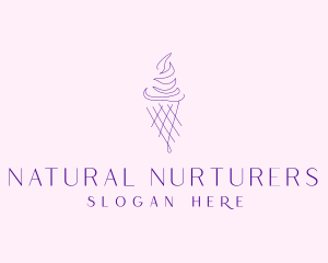 Purple Ice Cream Outline logo design