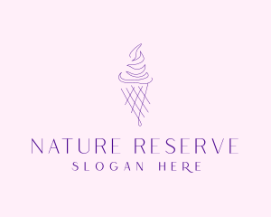 Purple Ice Cream Outline logo design