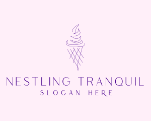 Purple Ice Cream Outline logo design