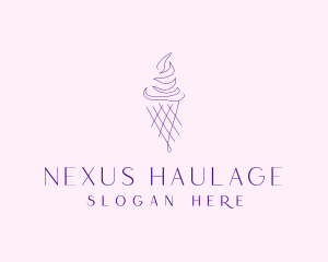 Purple Ice Cream Outline logo design