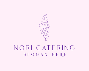 Purple Ice Cream Outline logo design