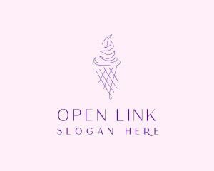 Purple Ice Cream Outline logo design