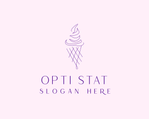 Purple Ice Cream Outline logo design