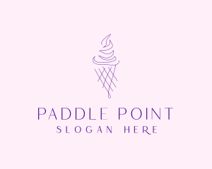 Purple Ice Cream Outline logo design