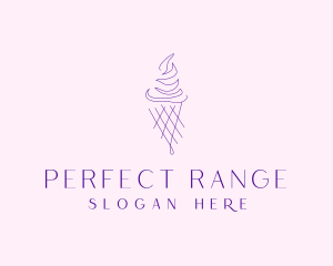 Purple Ice Cream Outline logo design