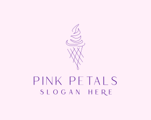 Purple Ice Cream Outline logo design