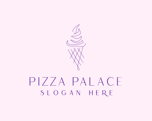 Purple Ice Cream Outline logo design