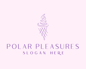 Purple Ice Cream Outline logo