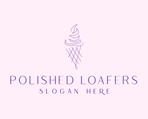 Purple Ice Cream Outline logo design