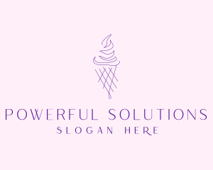 Purple Ice Cream Outline logo design