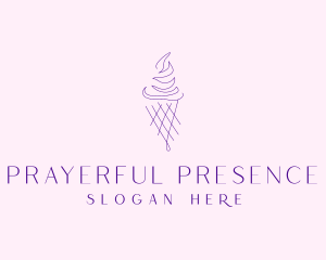 Purple Ice Cream Outline logo design