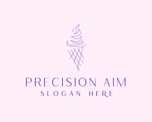 Purple Ice Cream Outline logo design