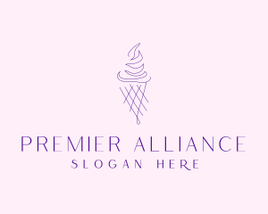 Purple Ice Cream Outline logo design