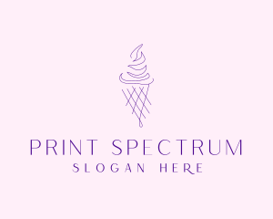 Purple Ice Cream Outline logo design