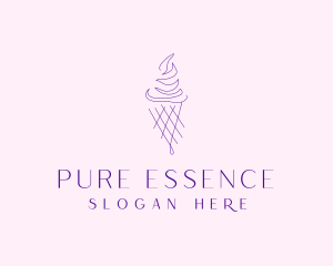 Purple Ice Cream Outline logo design