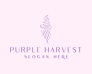 Purple Ice Cream Outline logo design