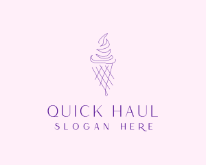 Purple Ice Cream Outline logo design