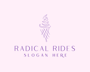 Purple Ice Cream Outline logo design