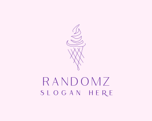 Purple Ice Cream Outline logo design