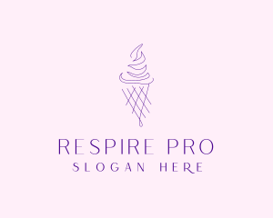 Purple Ice Cream Outline logo design