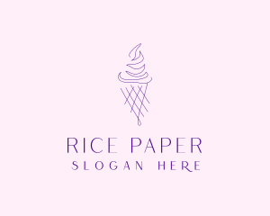 Purple Ice Cream Outline logo design