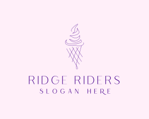 Purple Ice Cream Outline logo design