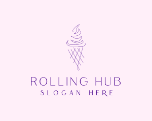 Purple Ice Cream Outline logo design