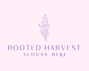 Purple Ice Cream Outline logo design