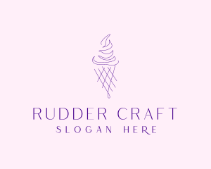 Purple Ice Cream Outline logo design