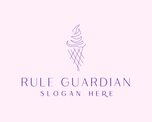 Purple Ice Cream Outline logo design