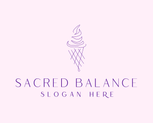 Purple Ice Cream Outline logo design